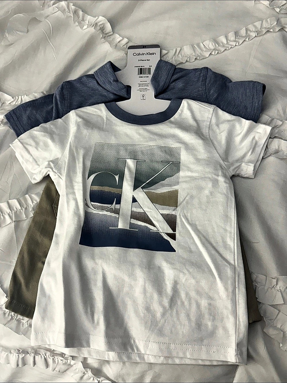 Calvin Klein 3-Piece Set Boys 3T in Blue & White NWT